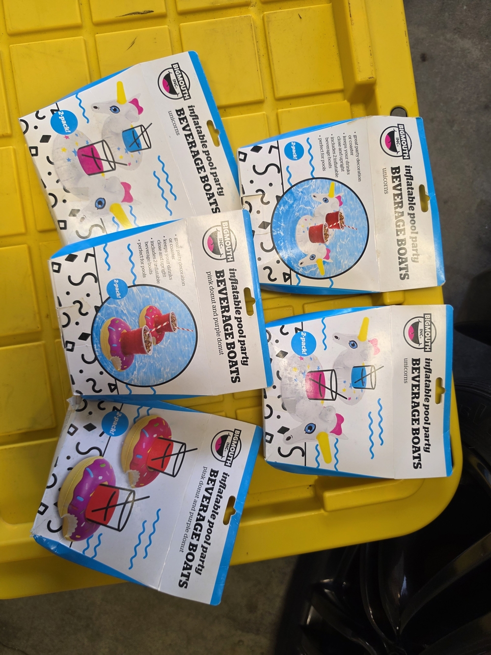 BIG MOUTH inc. Inflatable Pool Party Beverage Boats - Unicorn & Donut Designs